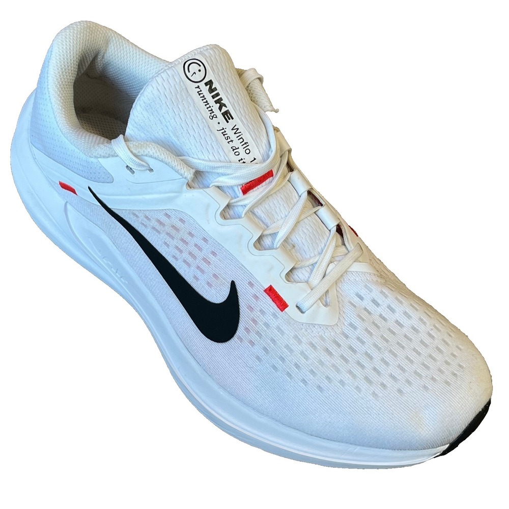 Nike Air Winflo 10 Running Shoes White Crimson Black Mens 9 UK 8 EU 43.5